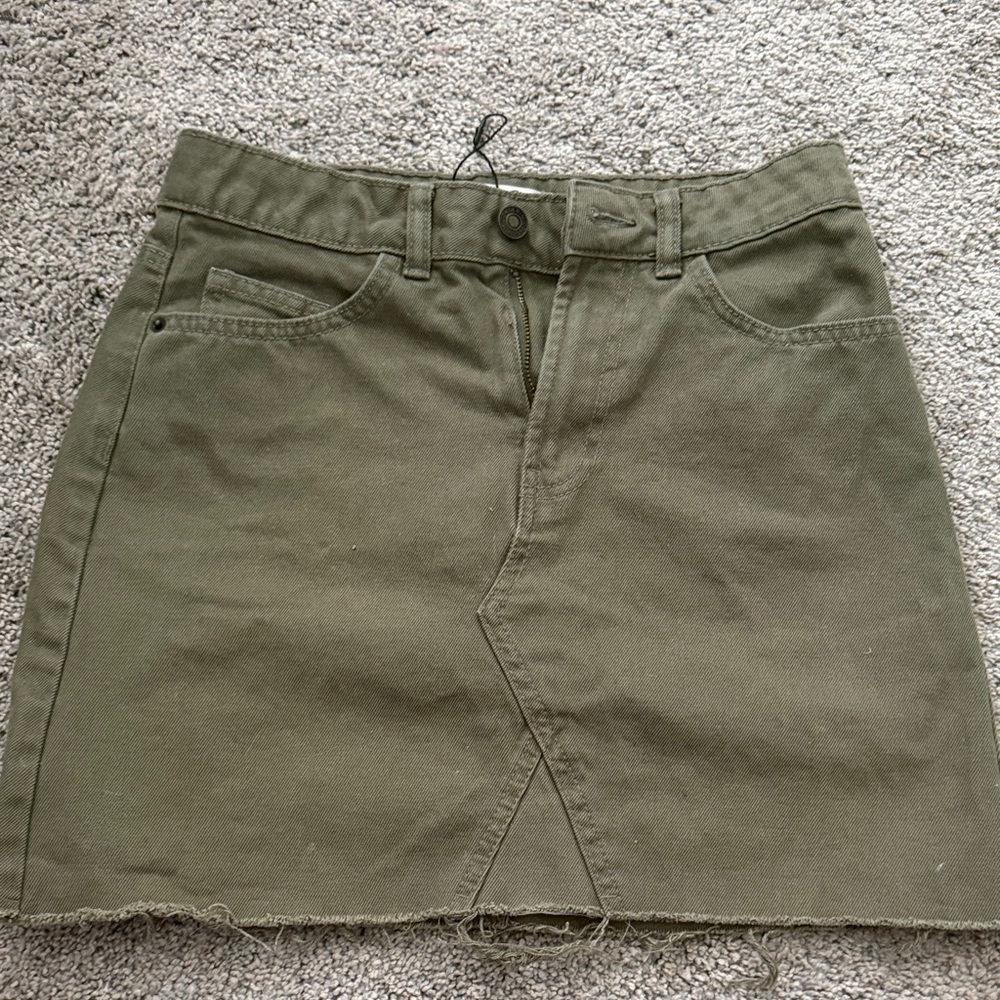 Denim&Co Olive Mini Skirt